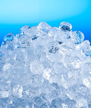 Chewblet ice pile with blue background