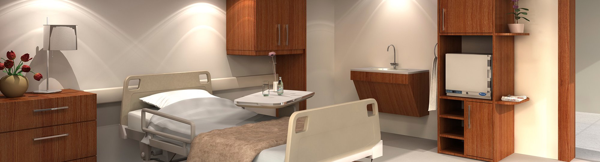 Patient room in maternity ward