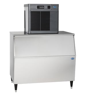 Maestro Plus ice machine on a slope front bin