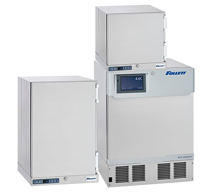 Grouping of Follett Infinity Series REF2i, REF1i and REF5i refrigerators