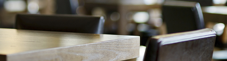 On-site dining close up of tables and chairs in a corporate lunch room